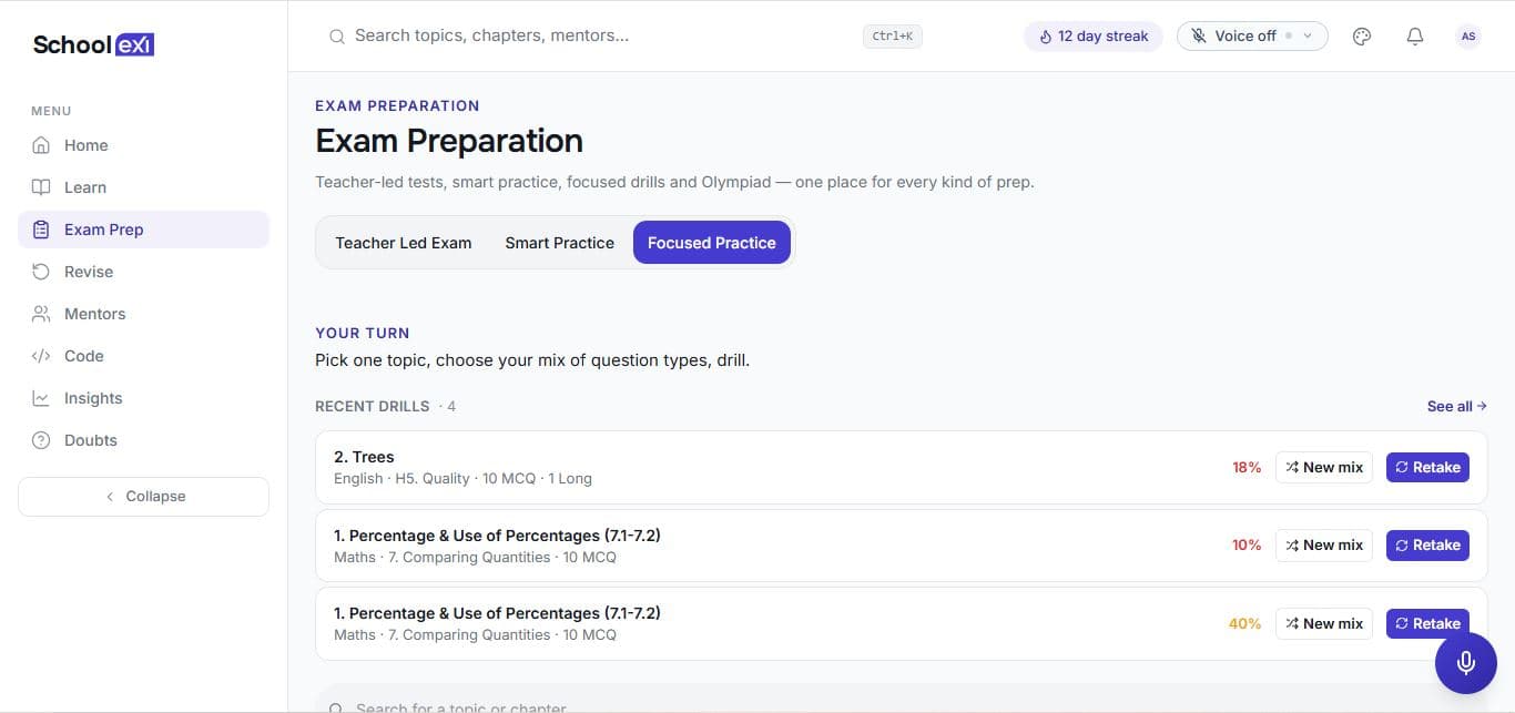 Exam Preparation — SchoolExl
